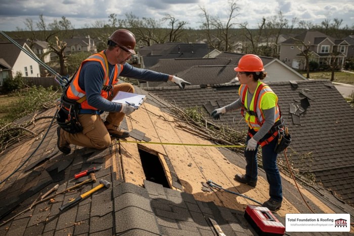 Storm damage roofing contractors